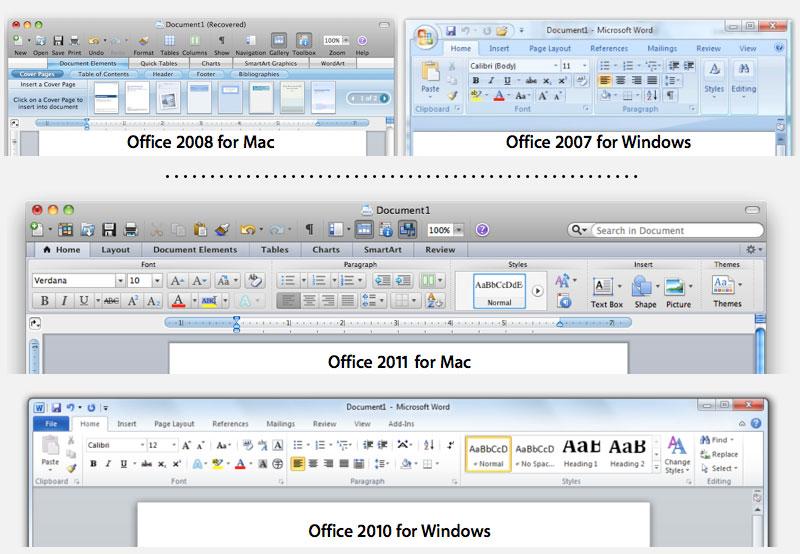 differences between office 2011 and 2016 for mac